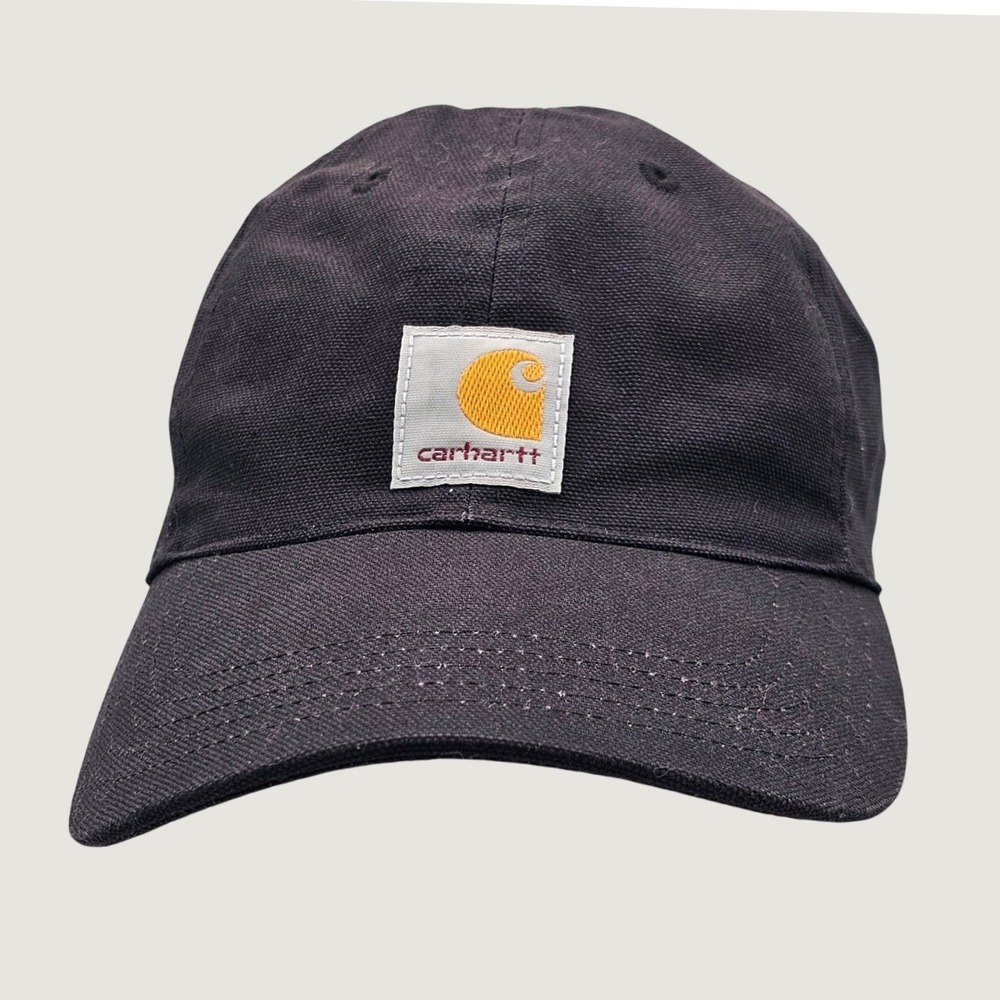 Carhartt Child Youth Hat Black Canvas Cotton Classic Logo Adjustable Dad Cap‎